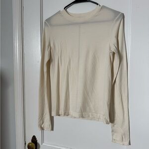 Athleta Cream Long Sleeve Top